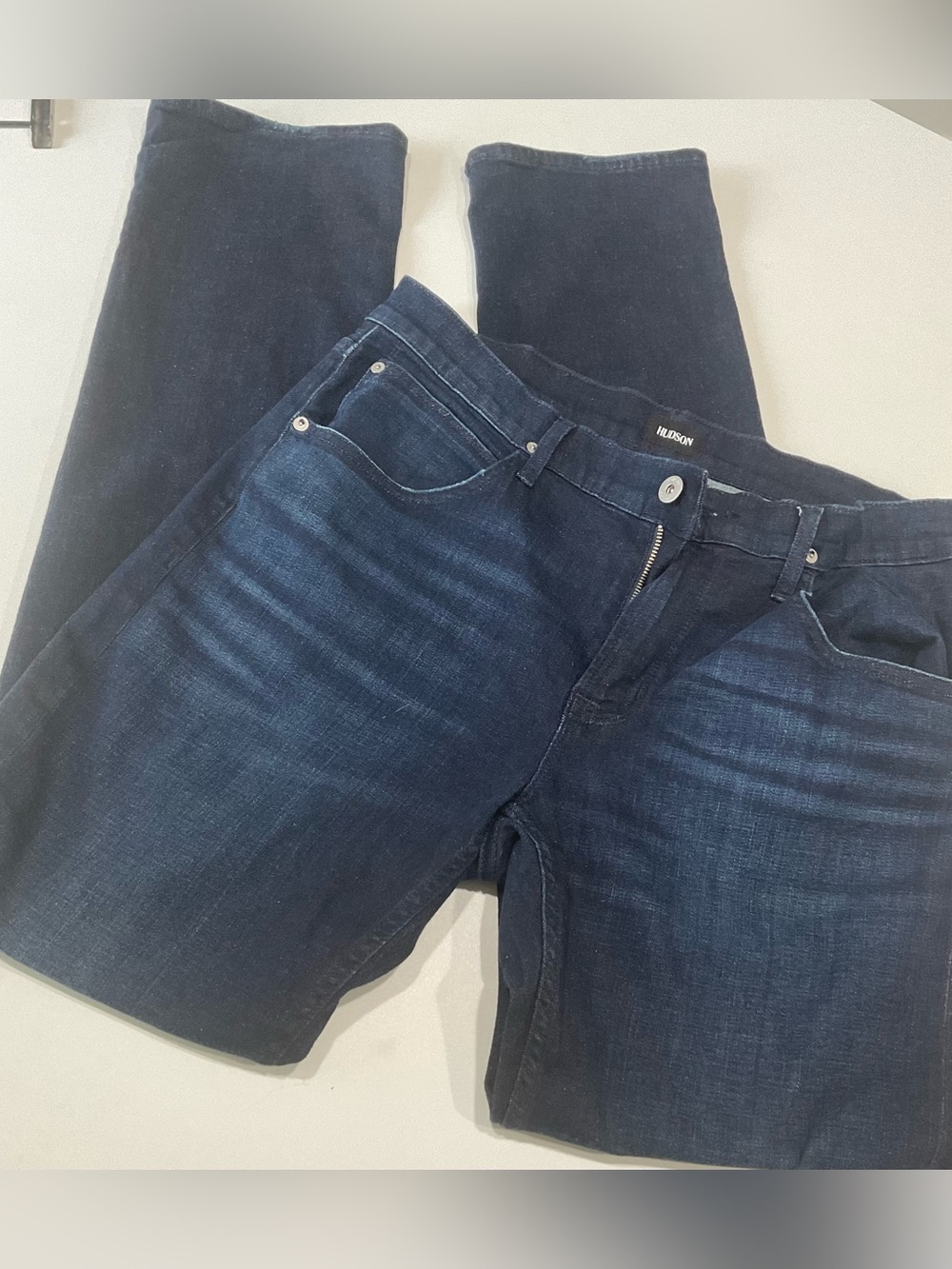 🍏🍏🍏 HUDSON Men’s Dark Blue Slim Fit Stretchy 5 Pockets Jeans, Size 34